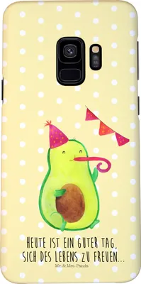 Produktbild von Mr. & Mrs. Panda Samsung Galaxy S9 Handyhülle Avocado Party - Gelb Pastell - Geschenk, Cover, Happy Birthday, Geburtstag, Avocados, Handy Case, Hülle, Schutzhülle