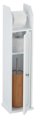 Produktbild von Stehende Toilettenpapierhalter mit Stauraum für 5 Rollen, MDF Weiß