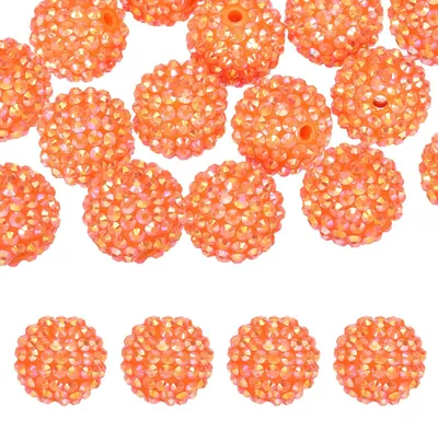 20 mm Strass-Harzperlen, 20 Stück, orange AB, für DIY-Schmuck