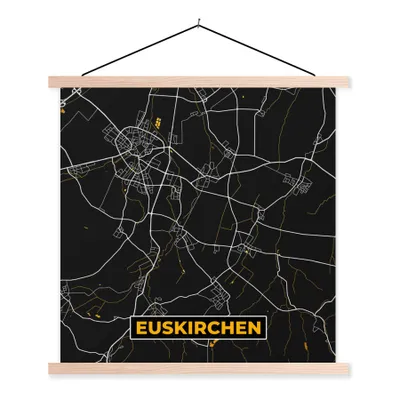 Produktbild von MuchoWow® Textilposter Gold - Deutschland - Karte - Stadtplan - Euskirchen 120x120 cm mit holzfarbenen Rahmen - Textil-Poster