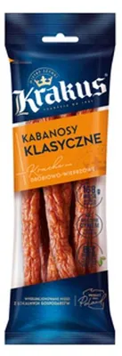 Zdjęcie produktu dla Kabanosy drobiowo-wieprzowe 150 g Krakus