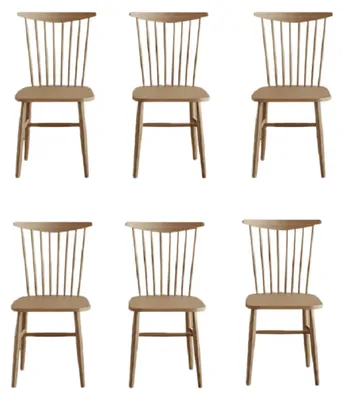 Image de Ensemble de salle à manger : chaises design en bois, style moderne, 6 chaises de cuisine