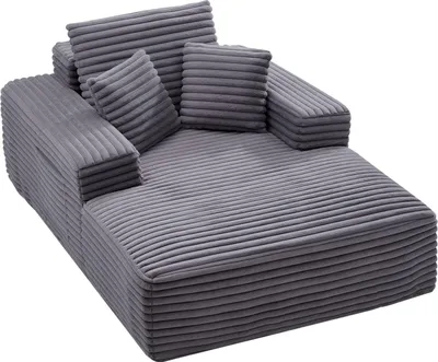 Immagine prodotto di Chaise longue - Lettino relax/recamier Divano letto - 138 cm - Profondità seduta - Imbottitura in schiuma altamente elastica - Con braccioli e cuscini decorativi - Per soggiorno/camera da letto