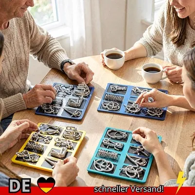 Produktbild von 8 Teile Satz Metall Montessori Puzzle Draht Geist Gehirn Teaser Puzzles