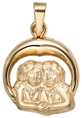 Produktbild von Anhänger Sternzeichen Zwilling 375 Gold Gelbgold teilmattiert Horoskop