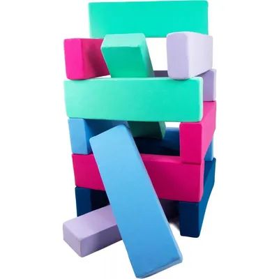 Produktbild von Das Jenga-Set besteht aus 15 großen bunten Schaumstoffblöcken