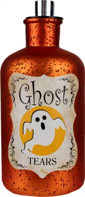 Produktbild von Beleuchtete Ghost Tears Quecksilberglas Dekoflasche 18 cm