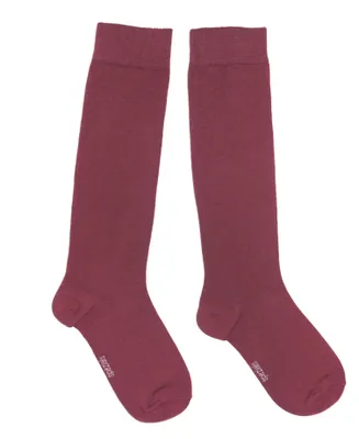 Productafbeelding van Damen kniekousen, effen, wijnrood, kleur Anemone, maat 35-38