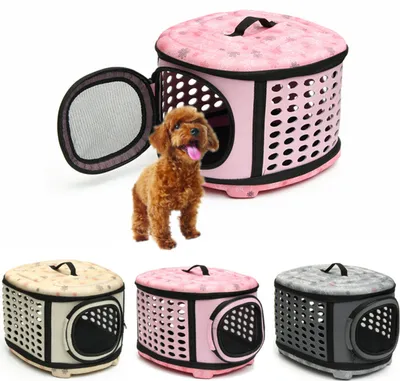 Immagine prodotto di Piccolo trasportatore per cani e gatti, gabbia portatile, cassa, borsa di trasporto - Rosa