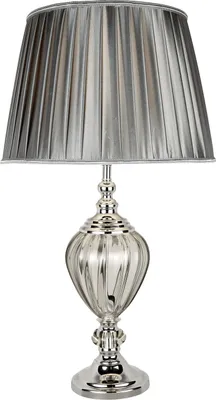 Zdjęcie produktu dla Lampa biurkowa Greyson stal chrom przezroczyste szkło 1 światło E27