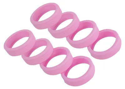 Image de 8 pièces de housses pour roulettes de valises en silicone anti-bruit rose