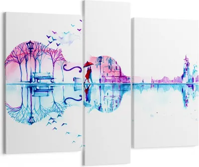 Produktbild von Bild auf Leinwand - Leinwandbild - Violine Walk regen Aktivitäten - 95x80cm - Wand Bild - Wanddeko - Leinwanddruck - Bilder - Kunstdruck - Wanddekoration - Leinwand bilder - Wandkunst - CB95x80-3077