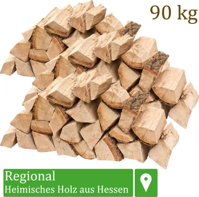 Produktbild von Palivové dřevo Palivové dřevo Dub 90 kg Pro kamna a krb Ohnivá mísa Gril Palivové dřevo Polena Dřevo 25 cm sušené v peci Flameup