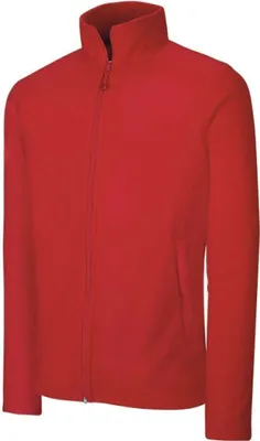 Produktbild von Kariban Herren Fleece Jacke Fleecejacke Übergangsjacke Sweatjacke, Größe:XS, Farbe:Rot