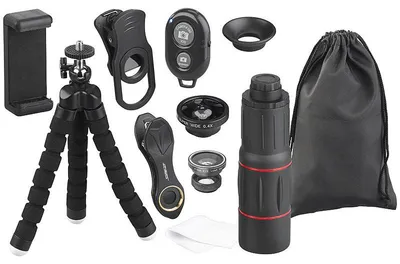 Image de Kit de lentilles 11 pièces pour smartphone avec trépied et déclencheur à distance CVL-220