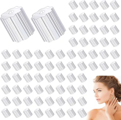 Produktbild von 200 Stück Klare Silikon Ohrring Stopper 3mm x 4mm, Ohrstecker Verschluss Und Ohrringverschluss, Für Schmuckherstellung, Als Gummistopper Für Ohrhaken Ohrringe Machen Inklusive Silikon Ohrringverschlus