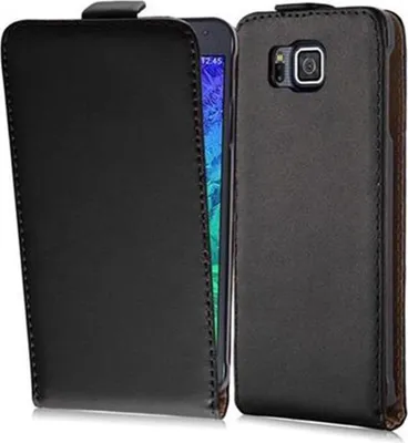 Immagine prodotto di Cadorabo custodia per Samsung Galaxy ALPHA custodia protettiva in nero flip custodia del telefono cellulare copertura in Similcuoio