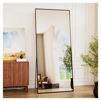 Produktbild von Ganzkörperspiegel, 171 x 76 cm, großer Spiegel, Aluminiumrahmen, Hartglas, rechteckiger Standspiegel für Schlafzimmer, Wohnzimmer, Ankleidezimmer