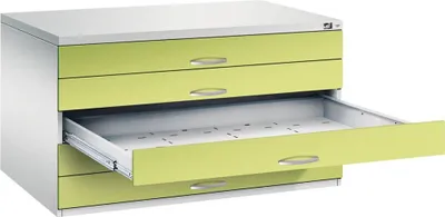 Produktbild von CP 7200 Planschrank lichtgrau, viridingrün 5 Schubladen 135,0 x 96,0 x 76,0 cm