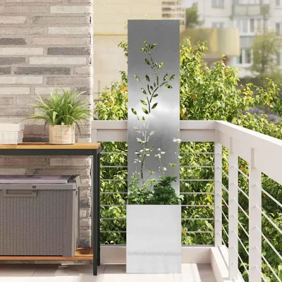 Produktbild von Stabli Möbel Garten Sichtschutz-Leinwand Floral Silber 32 x 140 cm Edelstahl - Leinwandbilder CC3560492 1parcel