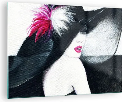 Produktbild von Bilder auf glas - Frau Modell - 70x50cm - Glasbilder - Wandbilder - Bilder - Kunstdruck - zum Aufhängen bereit - Wanddekoration aus Glas - Glas Bilder - Wandbild auf Glas - Einteilig - GAA70x50-4020