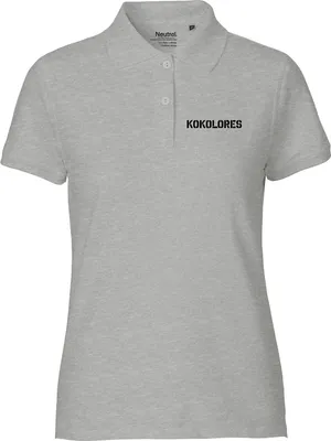 Produktbild von Huuraa Damen Polo Shirt Kokolores Schriftzug XXL Sport Grey Bio Baumwolle Fairtrade Poloshirt Geschenkidee