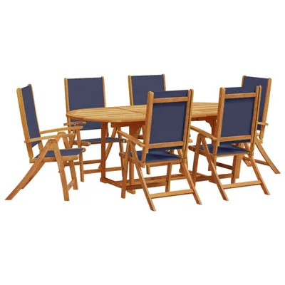 Produktbild von （Robust Möbel） 7-tlg. Garten-Essgruppe - elegantes Design - Sitzgruppe/Gartenmöbel-Set - Massivholz Akazie und Textilene - Terassenmöbel DEMöbel902269