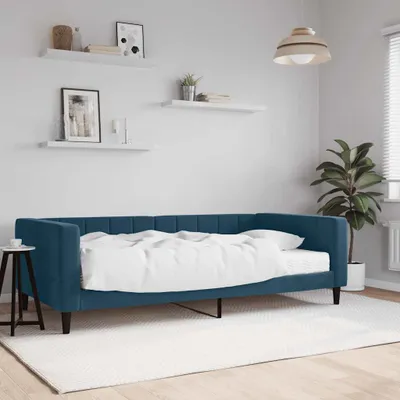 Zdjęcie produktu dla VidaXL 3196673, sofa rozkładana, Niebieski, Pianka, Metal, Poliester, Drewno, 2230 mm, 1100 mm
