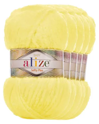 5 x 100g Kuschelgarn Alize Softy Plus Baby Babywolle pastellgelb