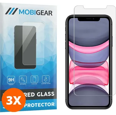 Produktbild von Mobigear iPhone 11 Panzerglas-Displayschutzfolie aus gehärtetem Glas – kompatibel mit Hüllen (3er-Pack)