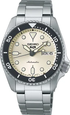 Produktbild von Seiko 5 Sports Herrenuhr silber beige SRPK31K1
