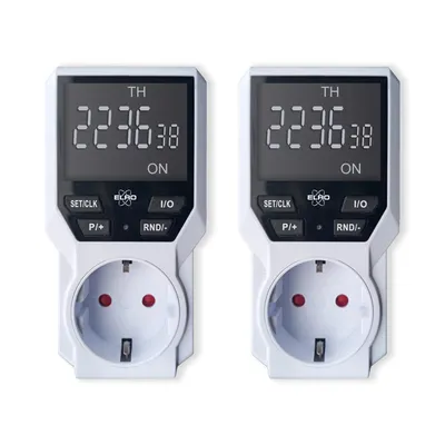 Produktbild von 2er Set, Steckdosen mit digitaler Zeitschaltuhr und Timer programmierbar, H 12cm