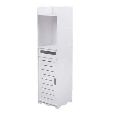 Produktbild von Badezimmerschrank Badregal Badschrank Hochschrank Bad Freistehende Standregal Aufbewahrung 80X20X20cm Unterschrank Badmöbel Weiß