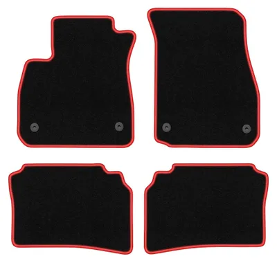 Productafbeelding van Velours automatten voor Opel Insignia B vanaf 2017 (liftback/sedan/stationwagen) – 4-delig, zwart/rood, op maat – Wielganizator CARLUX