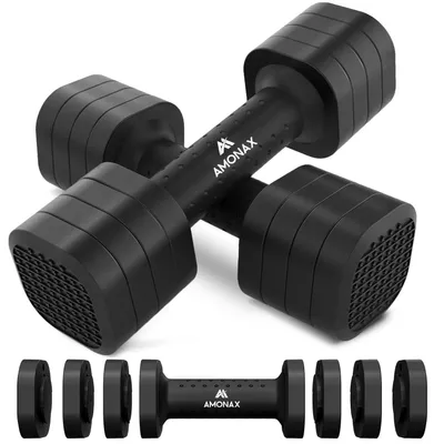 Immagine prodotto di Set di supporti regolabili, da 0,9 kg a 2,3 kg, pesi 4-in-1 per palestra domestica