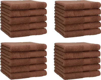 Produktbild von Betz 20 Stück Gästetücher 30x50 cm PREMIUM 100% Baumwolle Set Farbe: nuss
