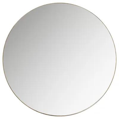 Produktbild von WOOOD Doutzen Wandspiegel Rund mit Gold Metallrahmen Ø 115 cm - Spiegel Rund 115x115x5 cm