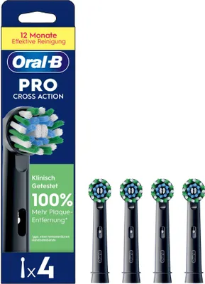 Produktbild von Oral-B Aufsteckbürsten schwarz Pro CrossAction 4er