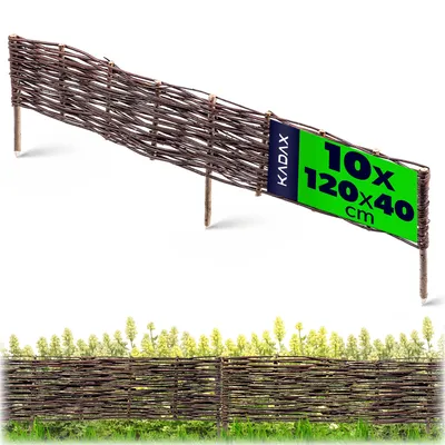 Obrázek produktu pro KADAX vrbová palisáda "Hamre", přírodní vrbový plot, 40 cm, 10 kusů