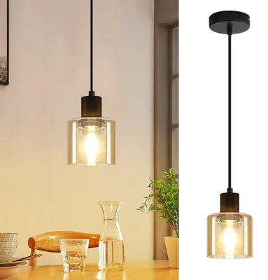 Obrázok produktu pre ZMH Závesná lampa na jedálenský stôl závesná lampa vintage jedálenská stolová lampa závesná lampa E27 čierna 1 plameňová lampa do jedálne retro priemyselná závesná lampa do obývačky hotelová kancelária (bez žiarovky)