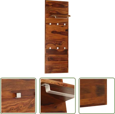 Produktbild von The Living Store Wandgarderobe Massivholz 118×40 cm