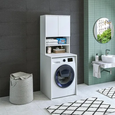 Produktbild von Roomart ATLANTIC-III Waschmaschinen-Überbauschrank 65 cm breit, Weiß