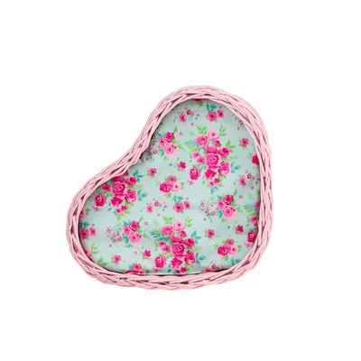 Image de Récipient en osier en forme de cœur 38x28 H12 cm