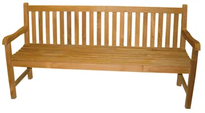 A wooden garden bench on a white background.