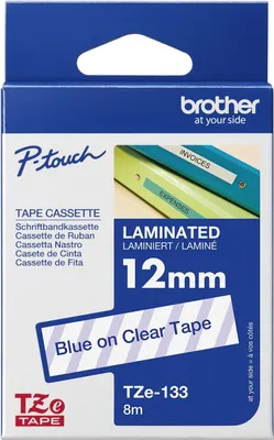 Immagine prodotto di Schriftbandkassette Brother 12mmx8m farblos/blau TZe133