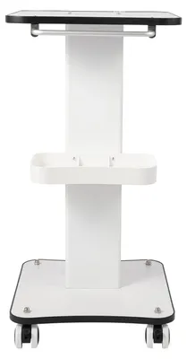 Zdjęcie produktu dla Wózek kosmetyczny - wózek na kosmetyki - udźwig 15 kg - wysokość 67 cm - półki do przechowywania - rama metalowo-drewniana - kolor biały