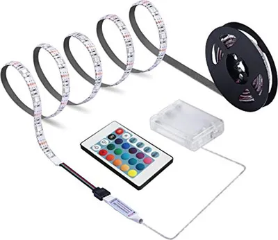 Produktbild von 1M RGB LED Streifen mit Fernbedienung Helligkeit und Farbtemperatur einstellbar, Weihnachten Party Bar Inneneinrichtung Lichtband Beleuchtung