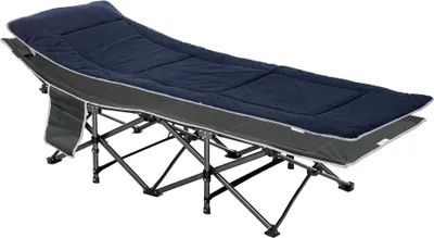 Produktbild von Campingbett klappbar mit Kopfkissen, Seitentasche & Matratze, bis 150kg belastbar