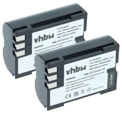 Produktbild von vhbw 2x Akku kompatibel mit Olympus Camedia C-5060 wide Zoom, C-8080 wide Zoom, C-7070 Kamera (1200 mAh, 7,2 V, Li-Ion)