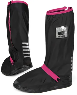 Produktbild von Perletti überschuhe reflektierendes PVC schwarz/rosa Größe 36-39
